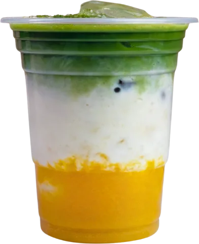 ماتشا بالمانجو (Mango) في الكوب