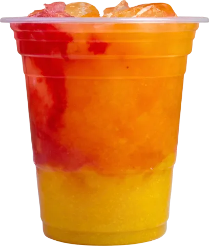 Sunset smoothie in the cup